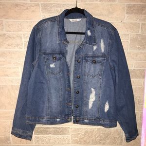 ✅Highway Distressed Jean Jacket